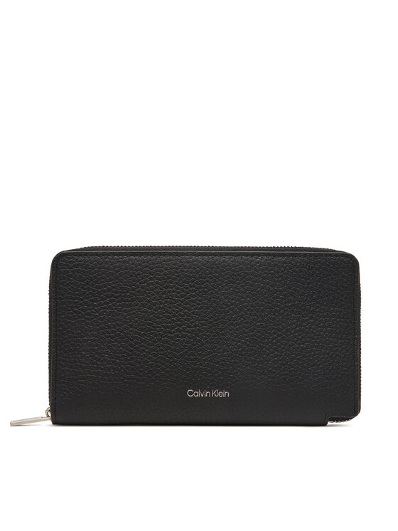 Calvin Klein Piniginė Calvin Klein Foil Emboss Long Zip Fold LV04D1107G Juoda