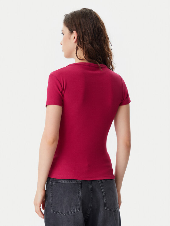 Tommy Jeans Tommy Jeans Póló Essential DW0DW17385 Rózsaszín Slim Fit