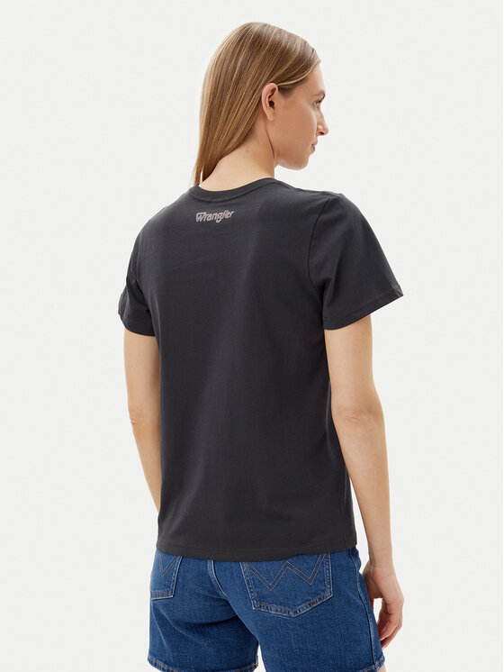 Wrangler Wrangler T-shirt Graphic 112362563 Crna Regular Fit