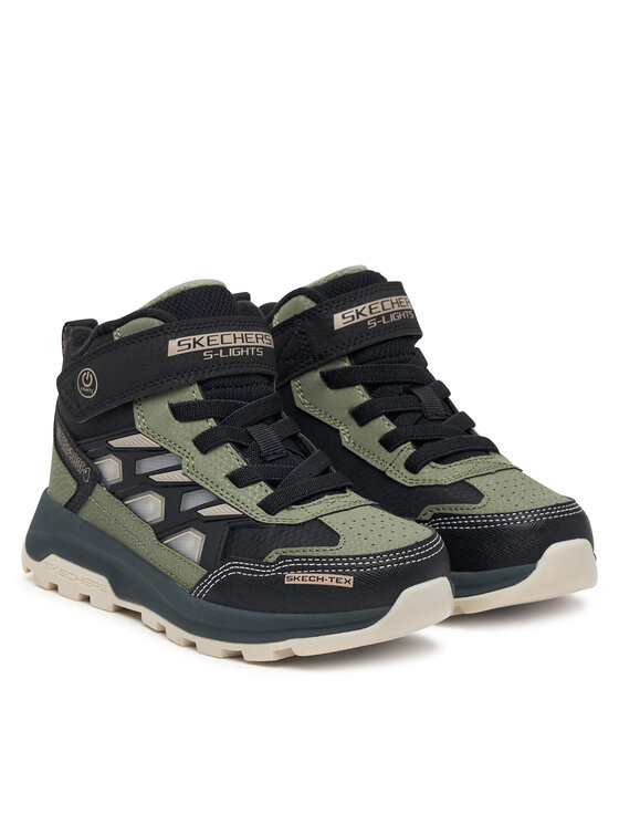Skechers Trzewiki Skechers S-Lights Waterproof: Storm Blazer - Glow Trail 406381L/BKOL Czarny