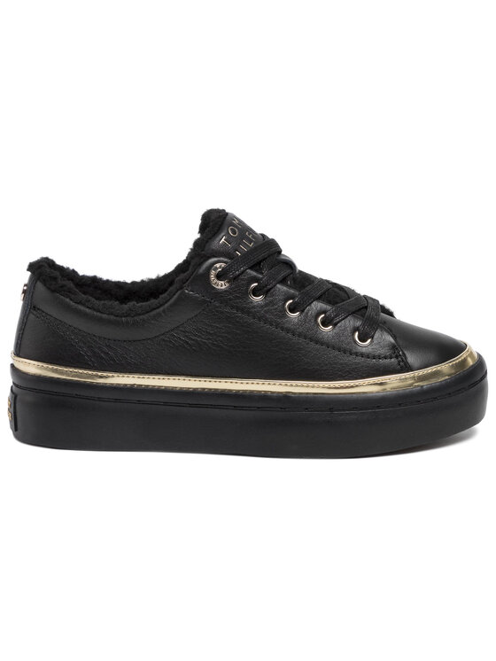 Tommy Hilfiger Sneakersy Tommy Hilfiger Cosy Lace Leather Sneaker FW0FW04538 Čierna