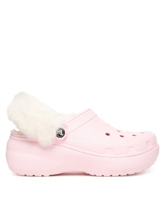 Crocs Шльопанці Crocs Classic Platform Fuzz Lined Clog 212854 Рожевий