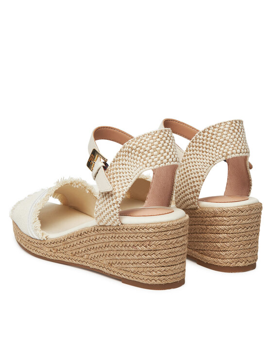 Tommy Hilfiger Espadrilky Tommy Hilfiger Fringe Canvas Medium Wedge FW0FW08879 Béžová