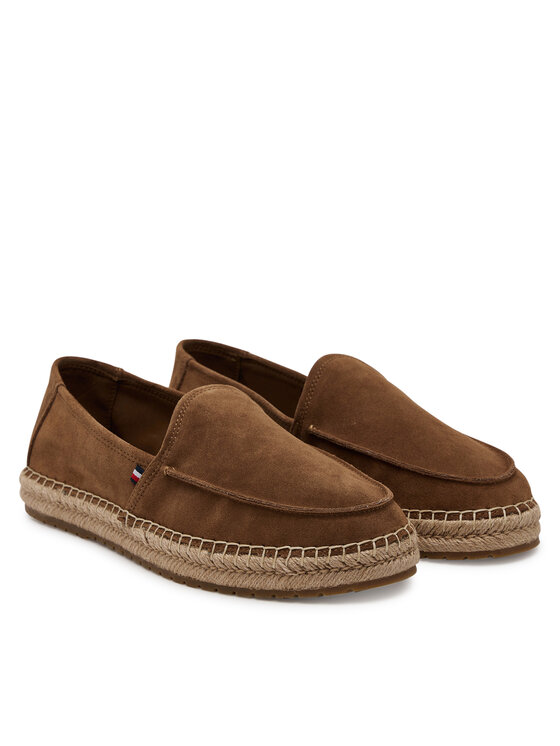 Tommy Hilfiger Espadryle Tommy Hilfiger Hilfiger Flex Espa Suede Loafer FM0FM05392 Brązowy
