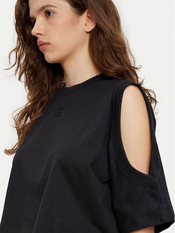HUGO HUGO Футболка Dewaja 50530453 Чорний Oversize