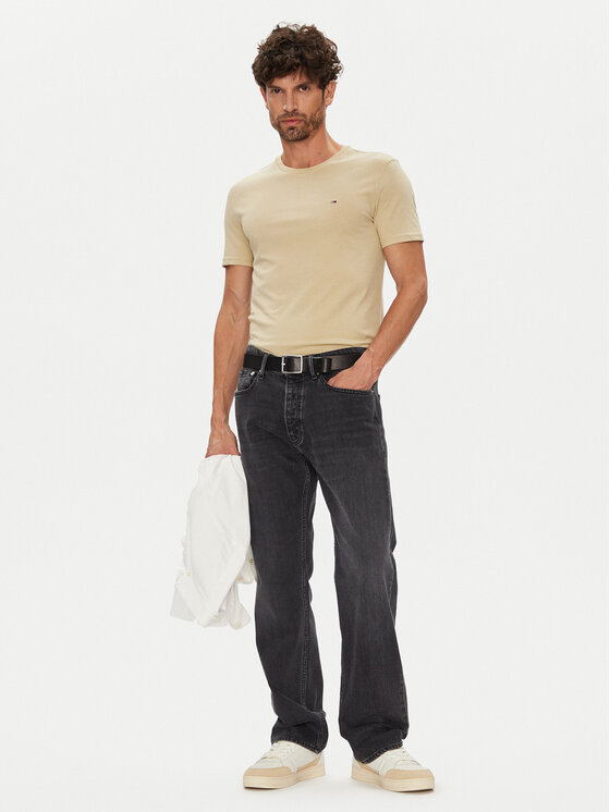 Tommy Jeans Tommy Jeans Camiseta Jaspe DM0DM20363 Beis Slim Fit