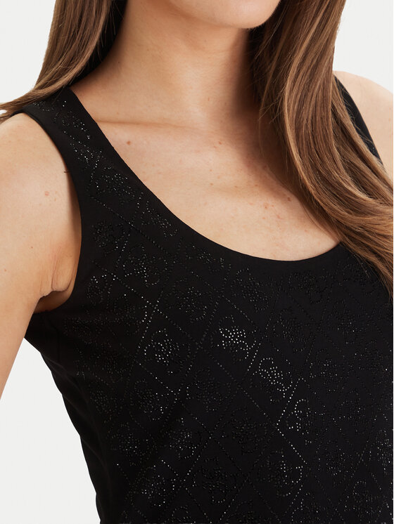 Guess Guess Топ W6GP10 K2932 Чорний Regular Fit
