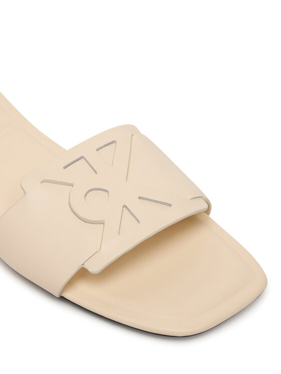 Calvin Klein Chanclas Calvin Klein Square Flat Sandal Emblem HW0HW03128 Écru