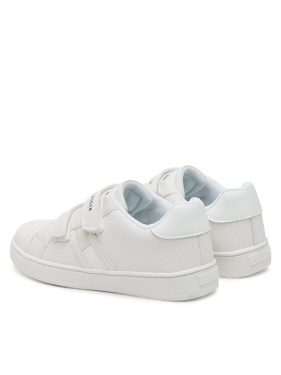 Tommy Hilfiger Superge Tommy Hilfiger Flag Low Cut Velcro Sneaker T1A9-33726-0375 S Bela