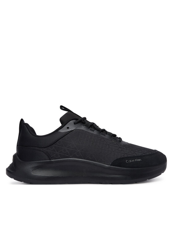 Calvin Klein Сникърси Calvin Klein Light Eva Runn Laceup Aop HM0HM02343 Черен