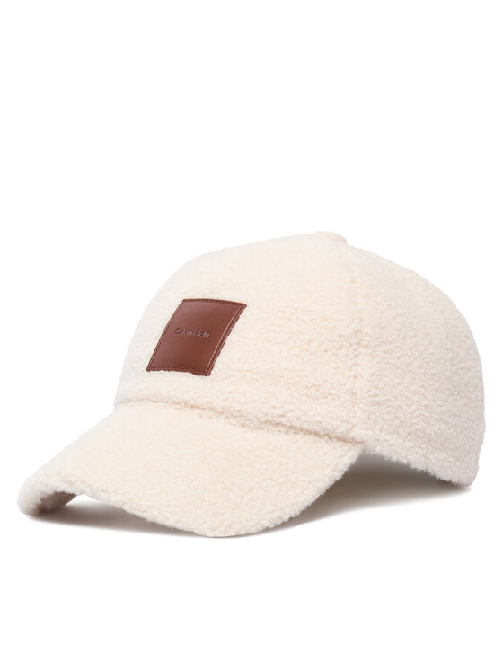 Calvin Klein Šiltovka Calvin Klein All-Over Sherpa W/ Patch Cap LV04F5096G Krémová
