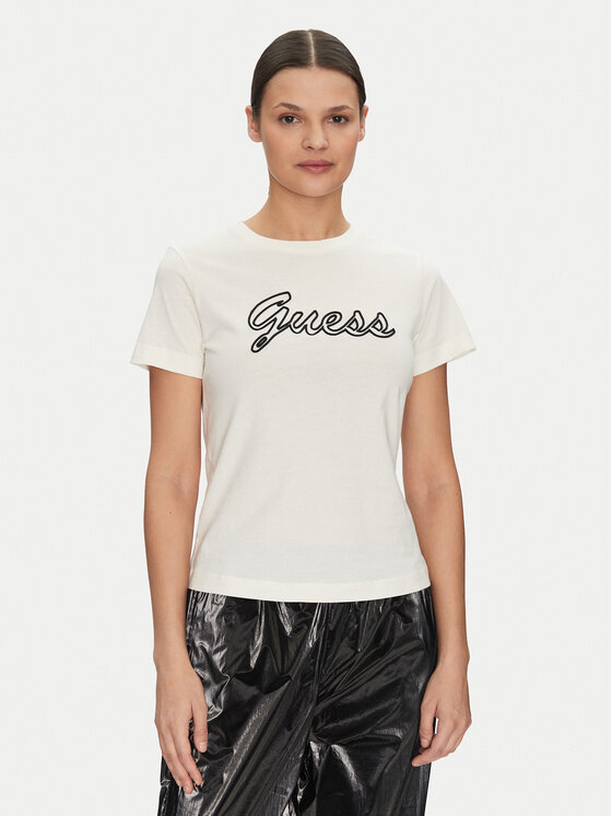 Guess Guess Футболка V5GI02 K9RM1 Écru Slim Fit