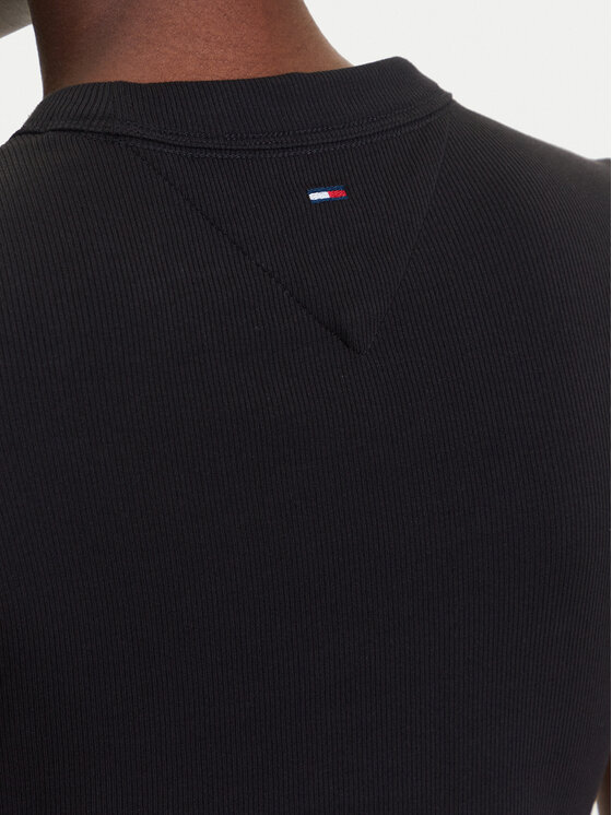 Tommy Jeans Tommy Jeans Majica Script Label DW0DW21402 Črna Slim Fit