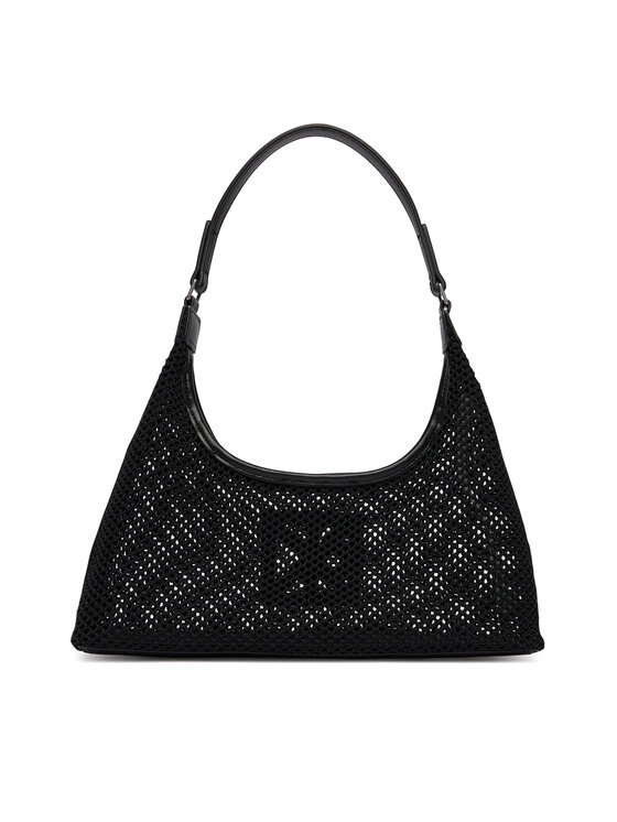 Calvin Klein Дамска чанта Calvin Klein Emblem Mesh Shoulder Bag LV04F3381G Черен