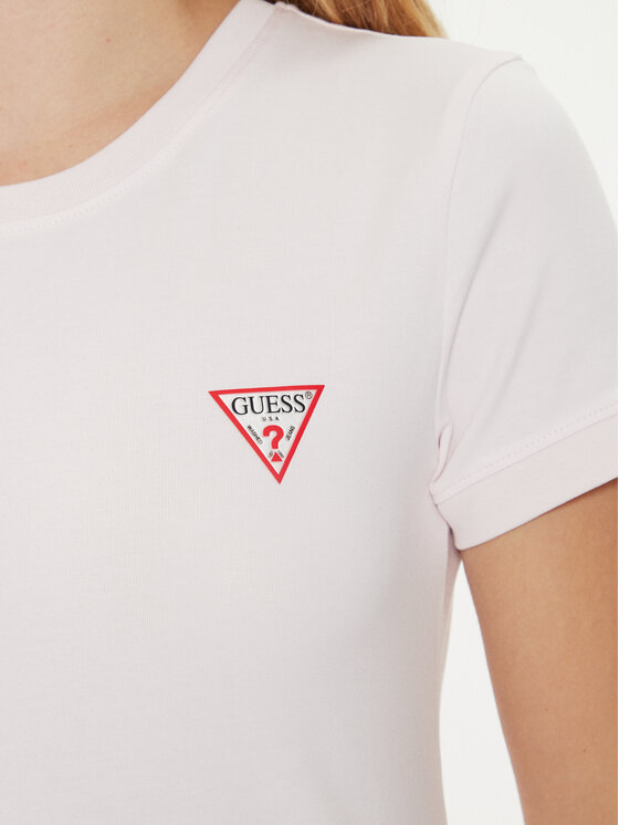 Guess Guess Póló W2YI44 J1314 Rózsaszín Slim Fit