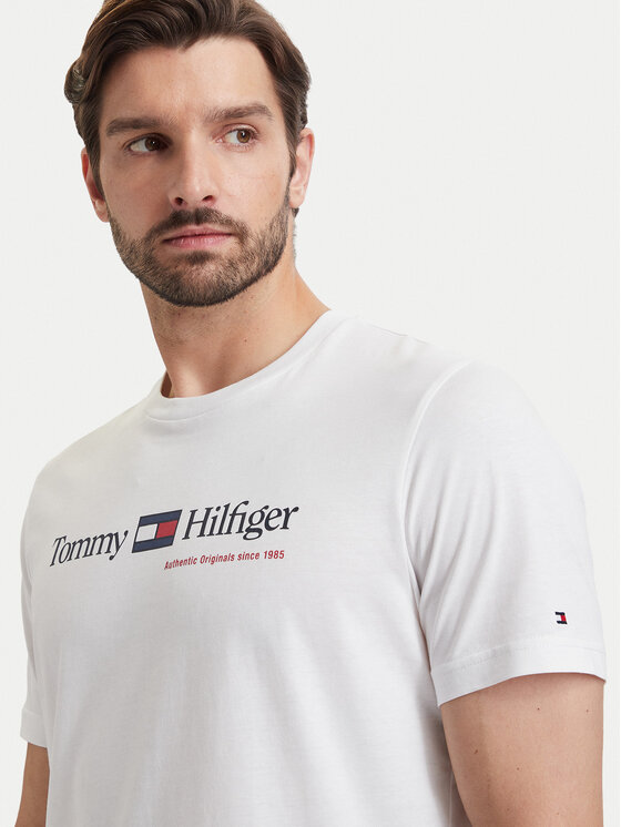 Tommy Hilfiger Tommy Hilfiger Camiseta Brand Love MW0MW44875 Blanco Regular Fit