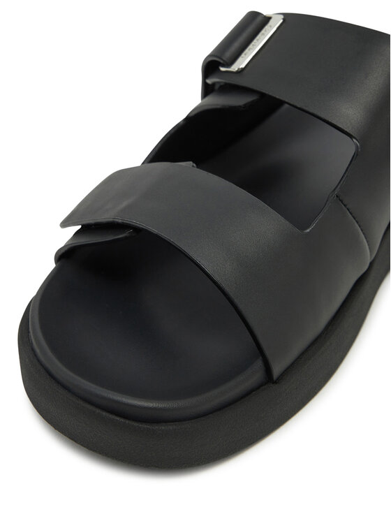Calvin Klein Сандали Calvin Klein Flat Adj Slide Eyelet HW0HW02489 Черен