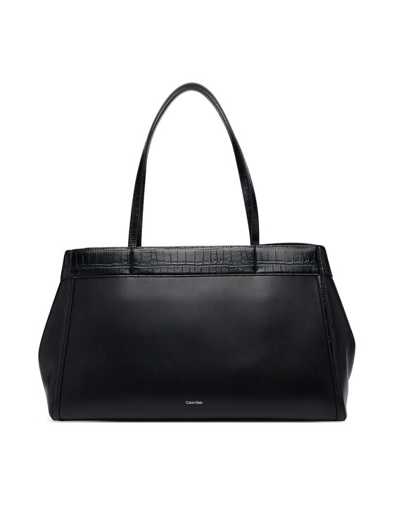 Calvin Klein Rankinė Calvin Klein Ck Croc Snap Large Tote LV04F3904G Juoda