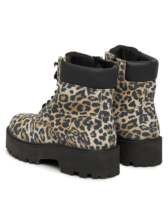 Tommy Jeans Bakancs Tommy Jeans Tjw Platform Cheetah Boots EN0EN03140 Barna