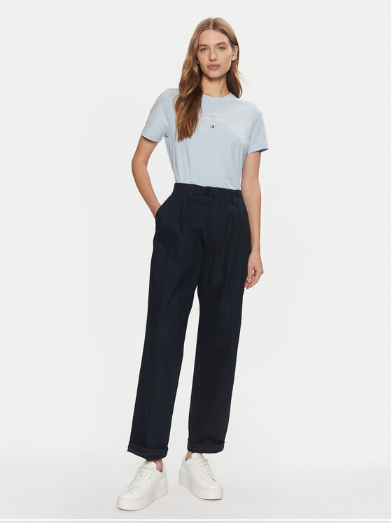 Tommy Hilfiger Tommy Hilfiger Marškinėliai WW0WW43895 Žydra Regular Fit