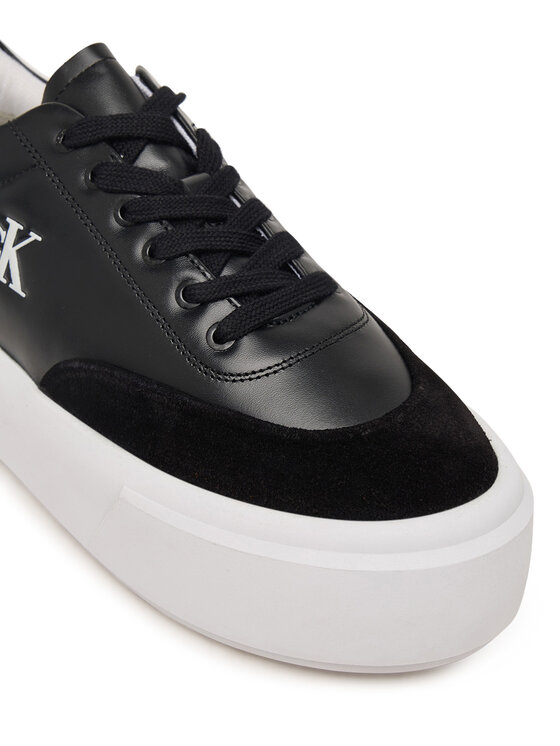 Calvin Klein Сникърси Calvin Klein Flatform Lace Up Tcap Lth-Su HW0HW03438 Черен