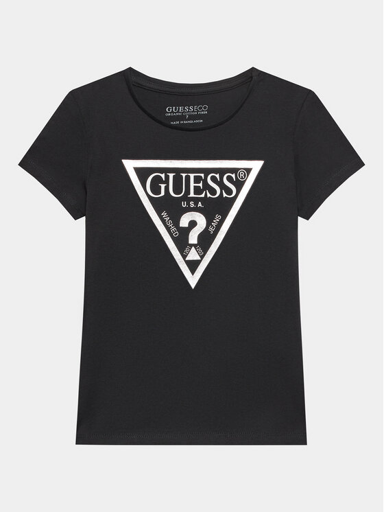 Guess Guess T-shirt J73I56 K8HM0 Crna Regular Fit