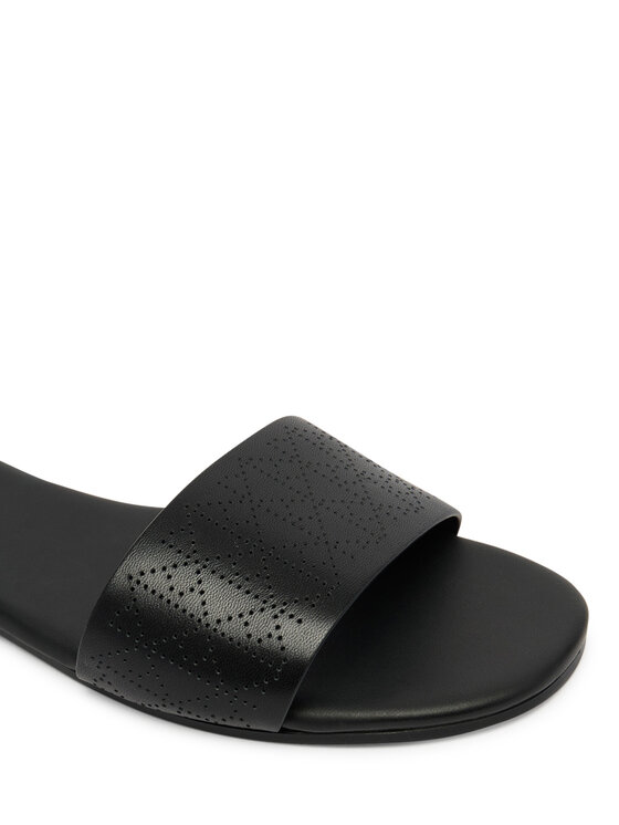 Calvin Klein Şlapi Calvin Klein Org Flat Sndl One Bar Lth Aop HW0HW02857 Negru