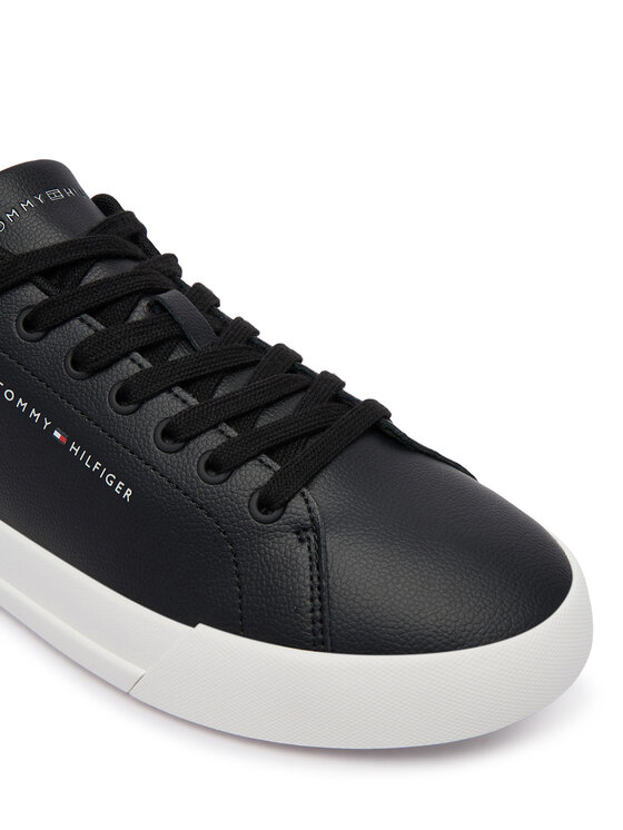 Tommy Hilfiger Sneakersy Tommy Hilfiger Th Court Core Lth Mix Collar FM0FM05970 Czarny