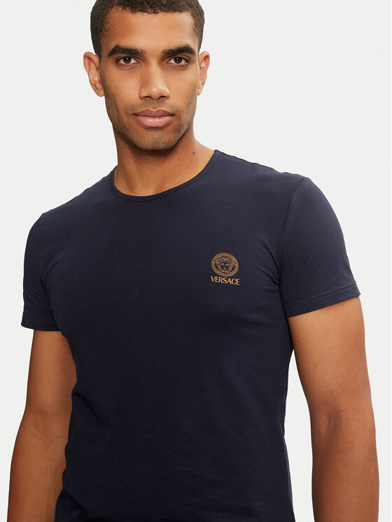 Versace Versace T-shirt AUU01005 1A1001 Blu scuro Regular Fit