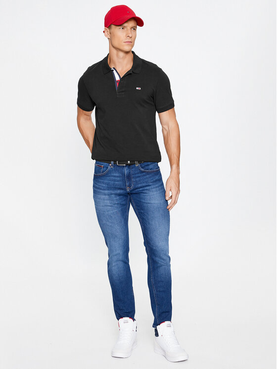 Tommy Jeans Tommy Jeans Pólóing DM0DM15370 Fekete Slim Fit