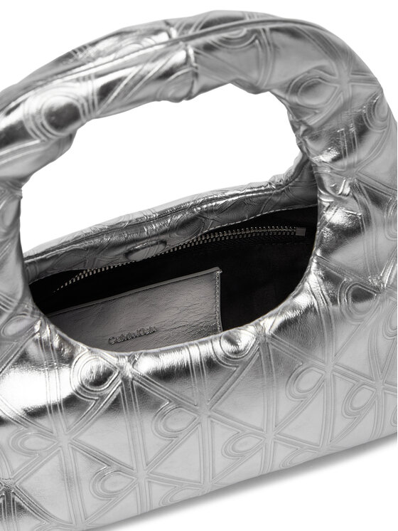 Calvin Klein Rankinė Calvin Klein Puffy Aop Mini Bag With Strap LV04F3444G Sidabrinė