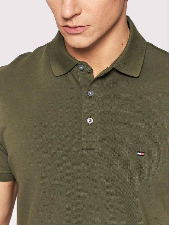 Tommy Hilfiger Tommy Hilfiger Polo marškinėliai 1985 MW0MW17771 Žalia Slim Fit