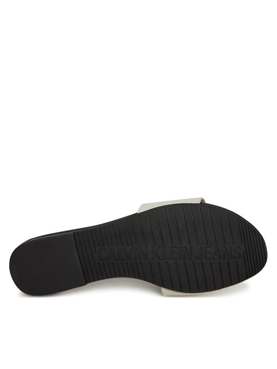 Calvin Klein Jeans Чехли Calvin Klein Jeans Flat Sandal Slide Mg YW0YW01697 Бял