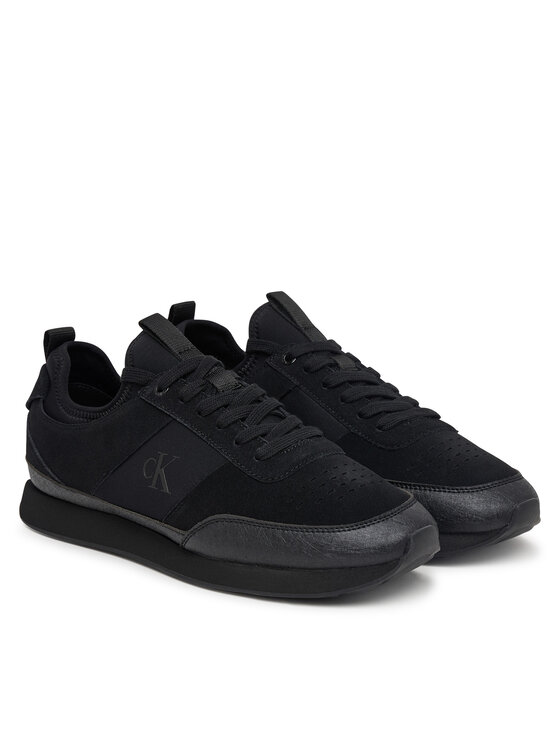 Calvin Klein Sneakersy Calvin Klein Retro Runner Sock Laceup Mix HM0HM02305 Černá