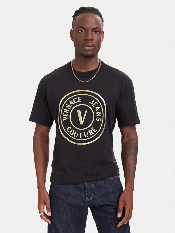 Versace Jeans Couture Versace Jeans Couture Camiseta 80GAHT02 CJ00T Negro Regular Fit