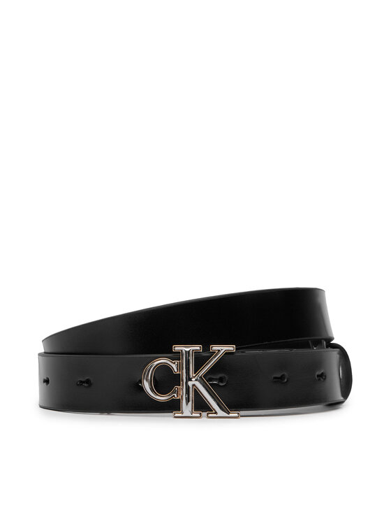Calvin Klein Pásek Calvin Klein Round Ck 2Color Buckle Smooth 25 LV04F7132G Černá