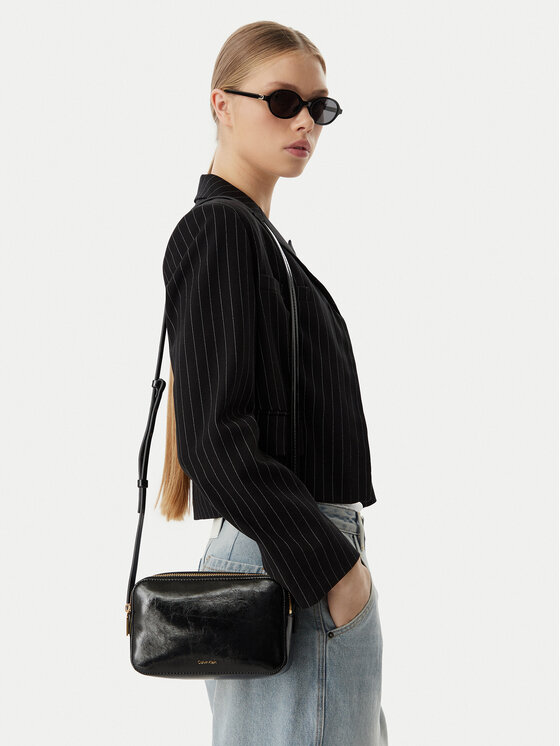 Calvin Klein Borsetta Calvin Klein Foil Logo Glossy  LV04F3539G Nero