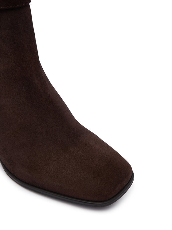 Tommy Hilfiger Aulinukai Tommy Hilfiger Th Strap Suede Block Heel Boot FW0FW09521 Tamsiai ruda