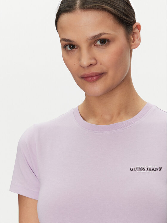 Guess Jeans Guess Jeans Футболка W4YI02 J1314 Фіолетовий Slim Fit