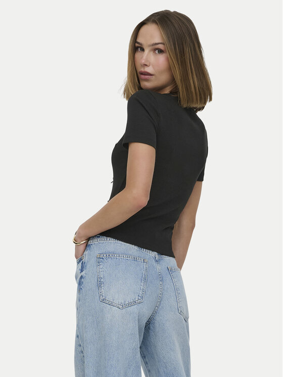 ONLY ONLY Camiseta Femke 15369336 Negro Slim Fit