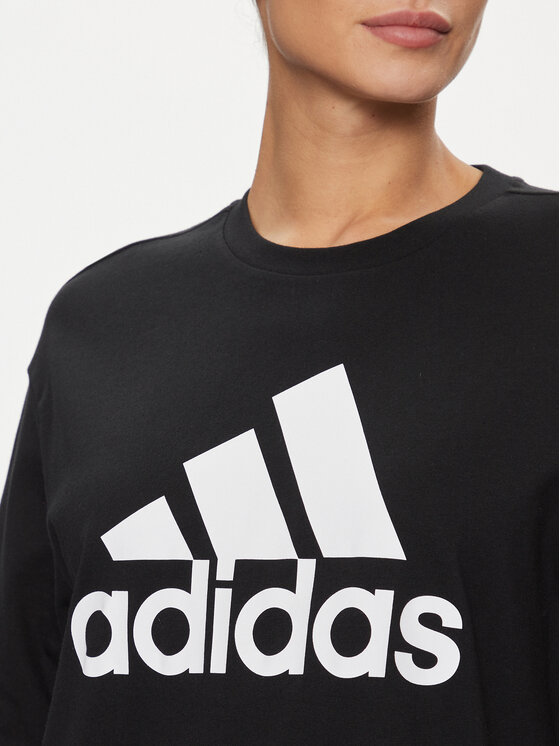 adidas adidas Футболка Essentials Big Logo Boyfriend T-Shirt HR4931 Чорний Loose Fit
