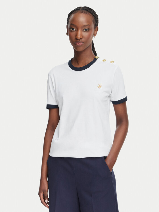 Beverly Hills Polo Club Beverly Hills Polo Club Camiseta P-SS26W-TS0104 Blanco Regular Fit