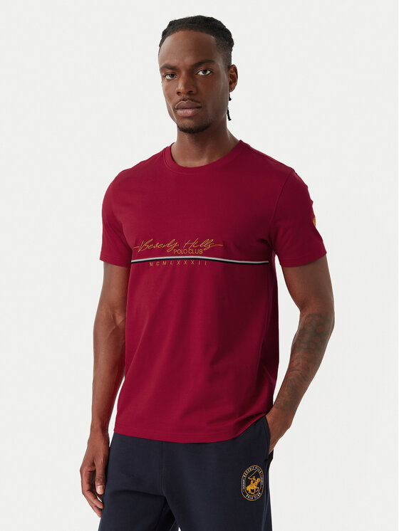 Beverly Hills Polo Club Beverly Hills Polo Club Camiseta P-SS26M-TS1519 Rojo Regular Fit
