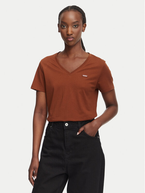 HUGO HUGO Camiseta Classic 50513667 Marrón Slim Fit