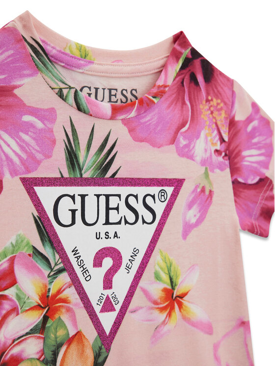 Guess Guess Marškinėliai K6GI13 K6YW4 Rožinė Regular Fit