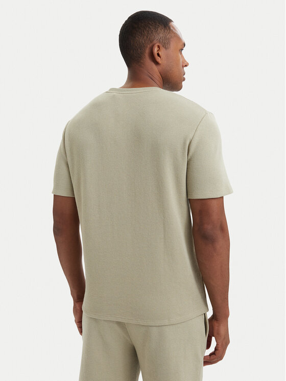 BOSS BOSS Camiseta Waffle 50535891 Verde claro Regular Fit