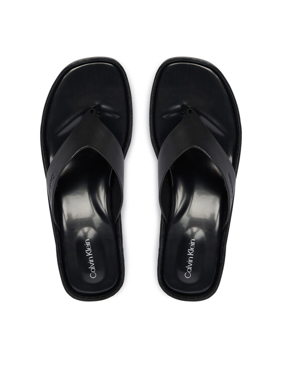 Calvin Klein Джапанки Calvin Klein Block Heel Sndl Thong Lth HW0HW02913 Черен