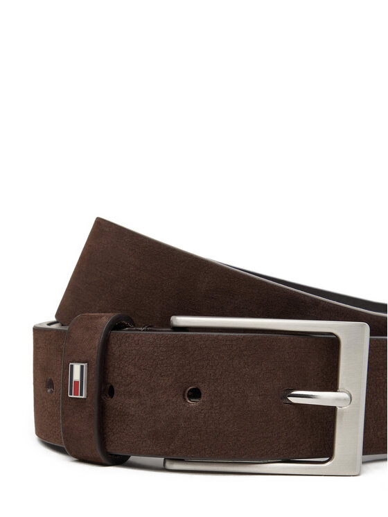 Tommy Hilfiger Pánský pásek Tommy Hilfiger Layton 3.5 Nubuck AM0AM13754 Hnědá
