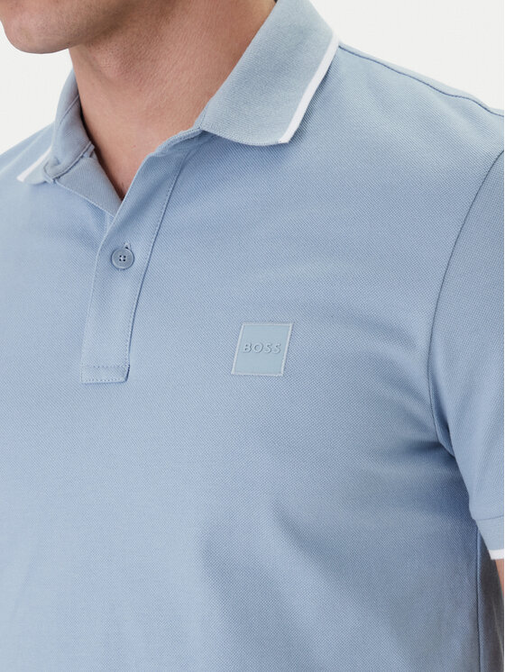 BOSS BOSS Polo Passertip 50507699 Celeste Slim Fit