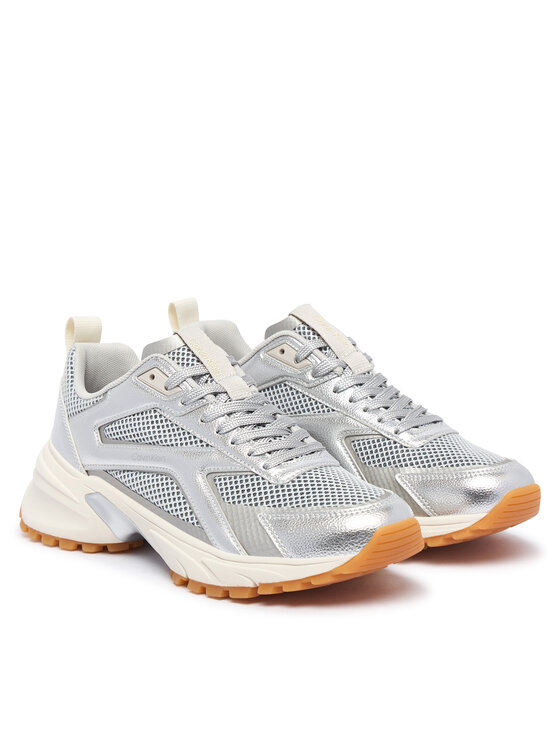 Calvin Klein Laisvalaikio batai Calvin Klein Hike Runn Ck Stripe Mesh-Lth Met HW0HW03251 Pilka